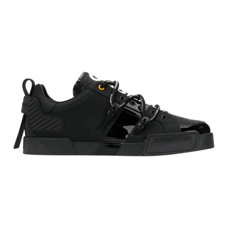Dolce & Gabbana Portofino Leather Sneakers (Black)
