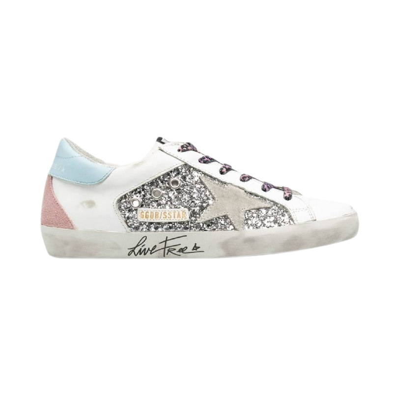 golden goose superstar suede glitter