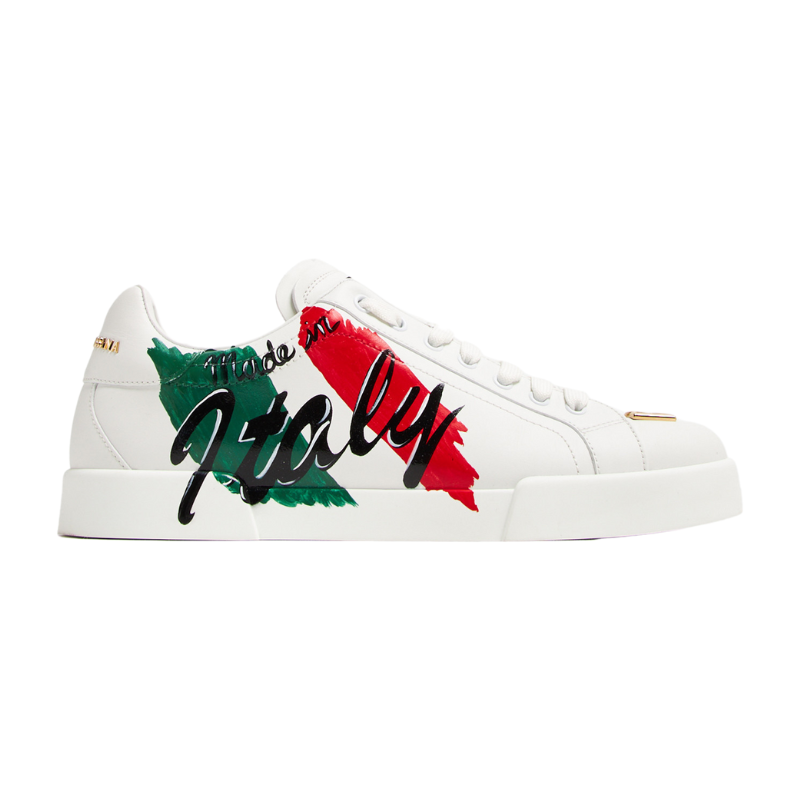 Dolce & Gabbana Portofino Made in Italy Sneakers (White Leather)