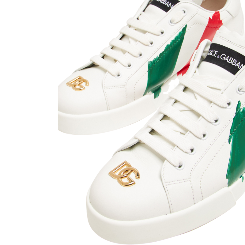 Dolce & Gabbana Portofino Made in Italy Sneakers (White Leather)