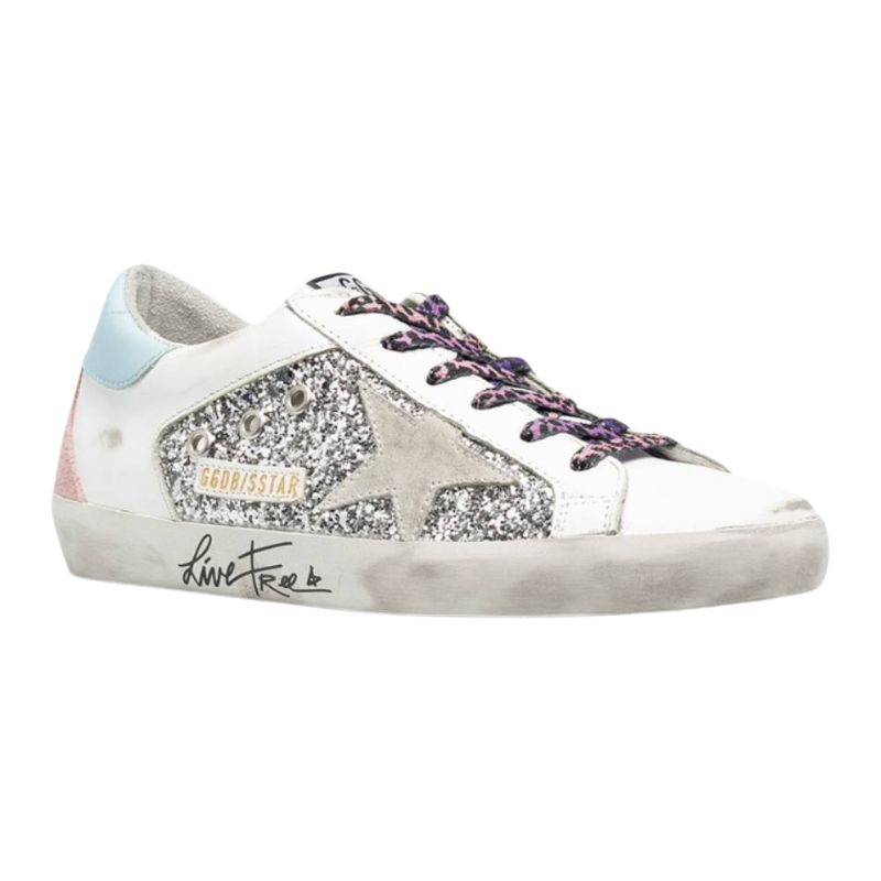 golden goose superstar suede glitter