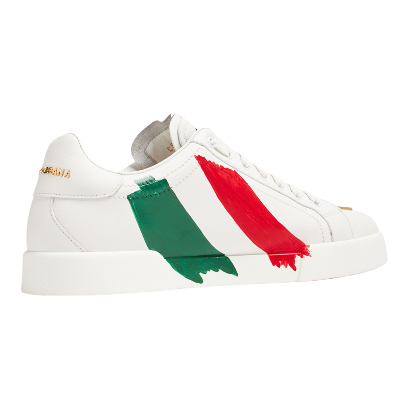 Dolce & Gabbana Portofino Made in Italy Sneakers (White Leather)