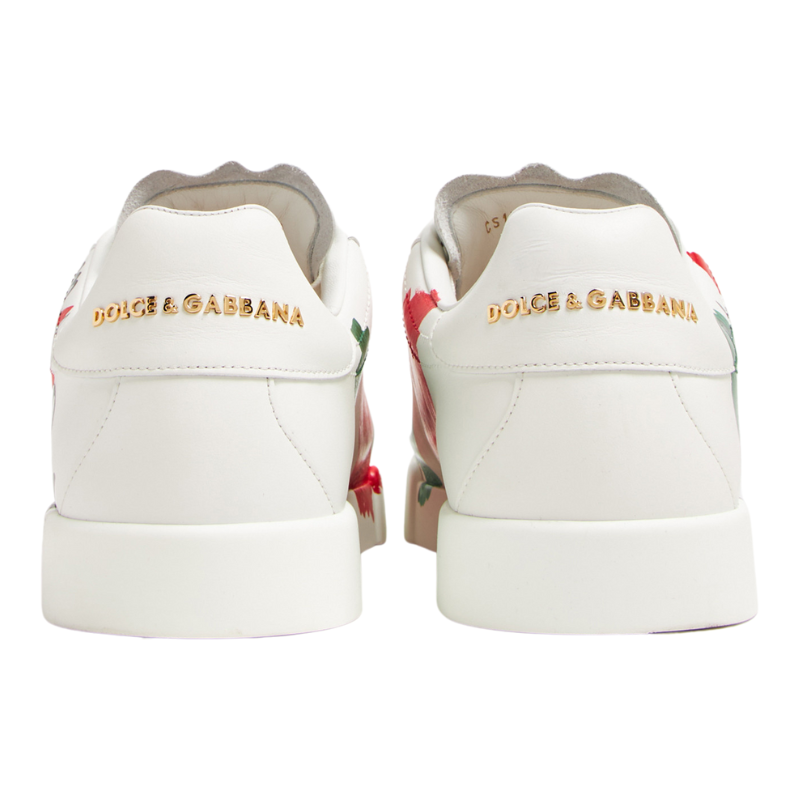 Dolce & Gabbana Portofino Made in Italy Sneakers (White Leather)